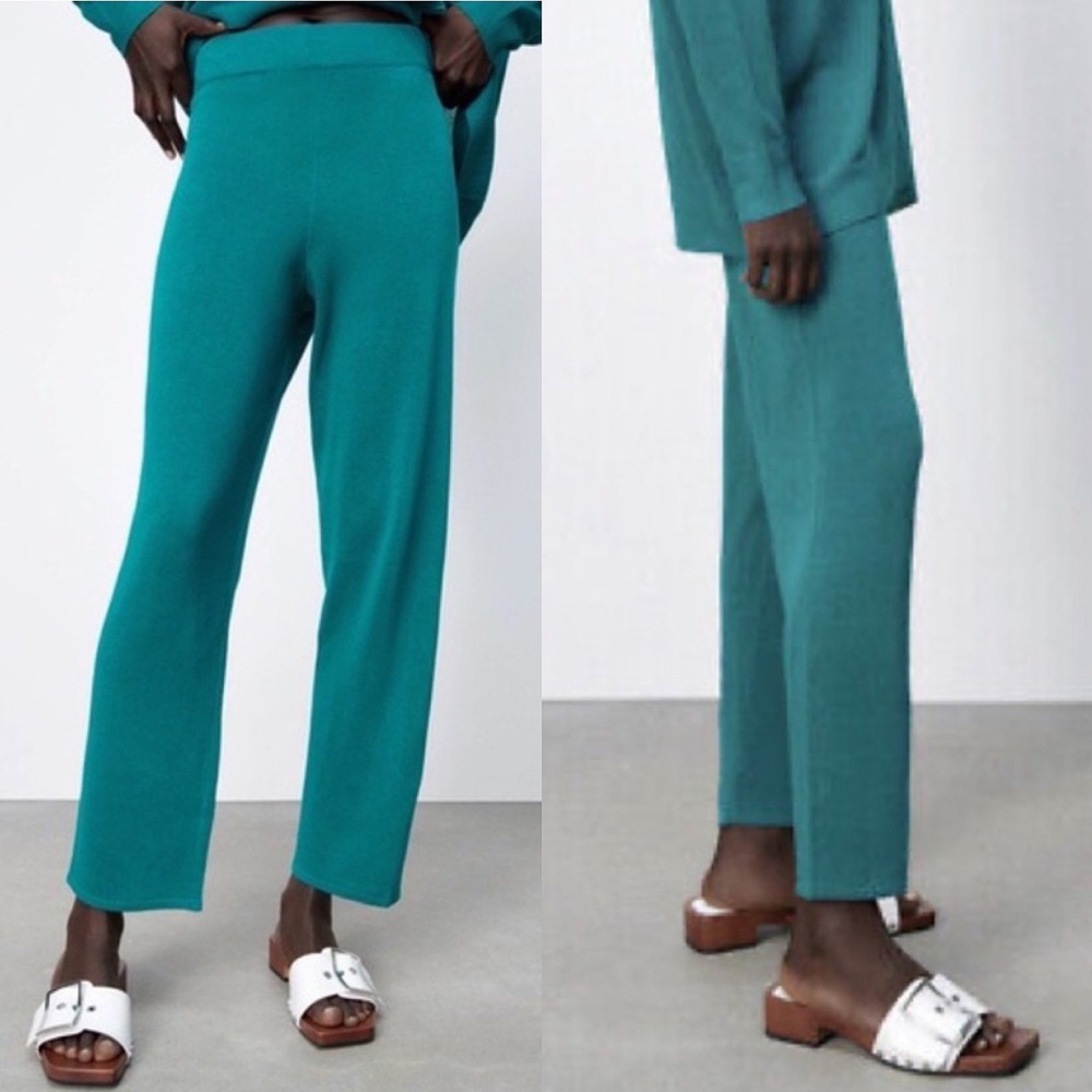 🦋 ZARA BOHO TEAL BLUE HIGH WAIST SHEER BEACH PANTS!